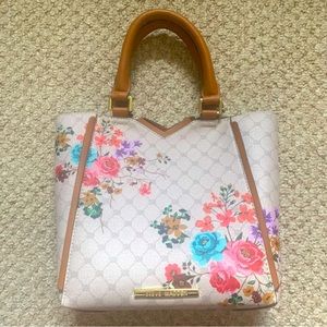 Steve Madden  BJAPAN   Cream Monogram Floral Print Crossbody/Tote Bag